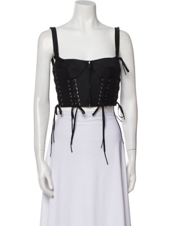 Christian Dior Wool Square Neckline Crop Top