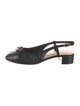 Christian Dior Leather Bow Accents Slingback Flats