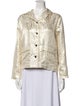 Christian Dior Silk Long Sleeve Button-Up Top