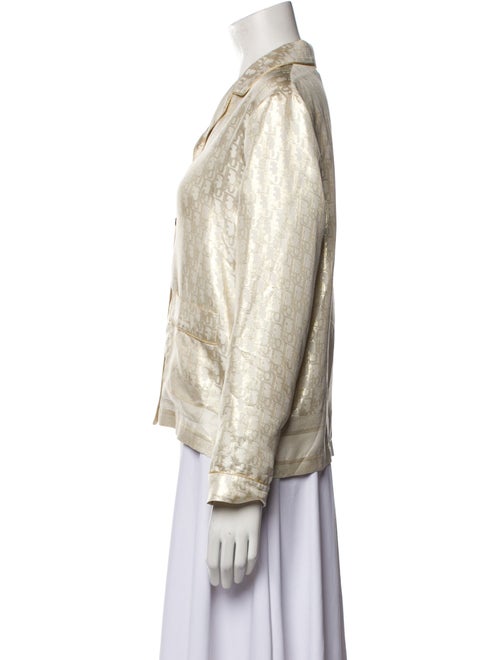 Christian Dior Silk Long Sleeve Button-Up Top