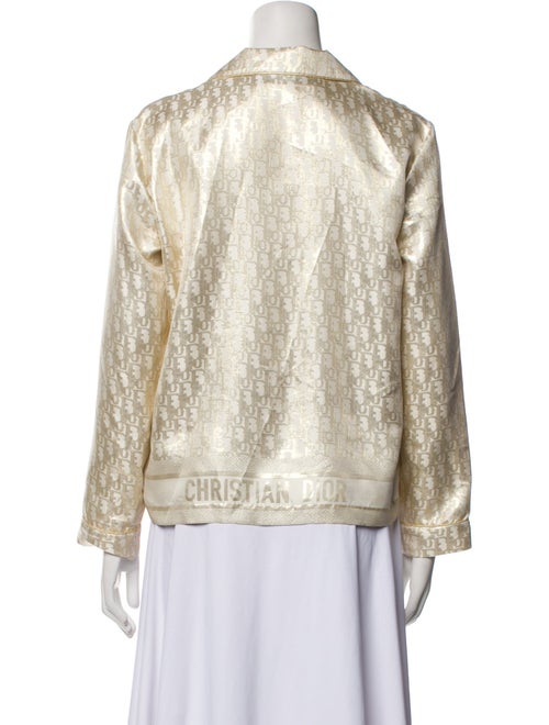Christian Dior Silk Long Sleeve Button-Up Top