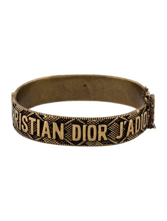 Christian Dior Woven Motif Hinged Bangle