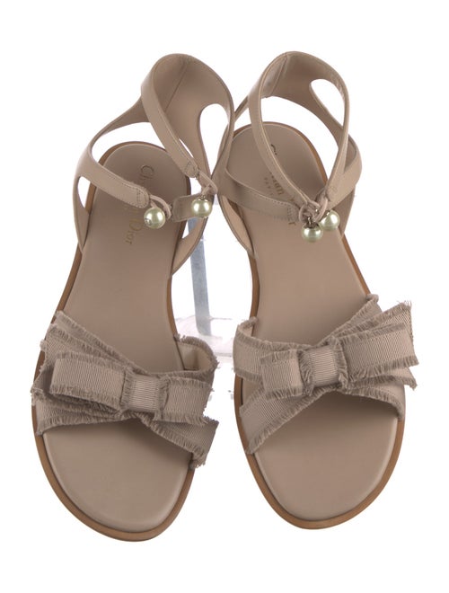Christian Dior Leather Bow Accents Gladiator Sandals