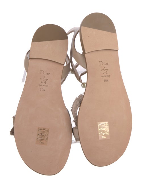 Christian Dior Leather Bow Accents Gladiator Sandals