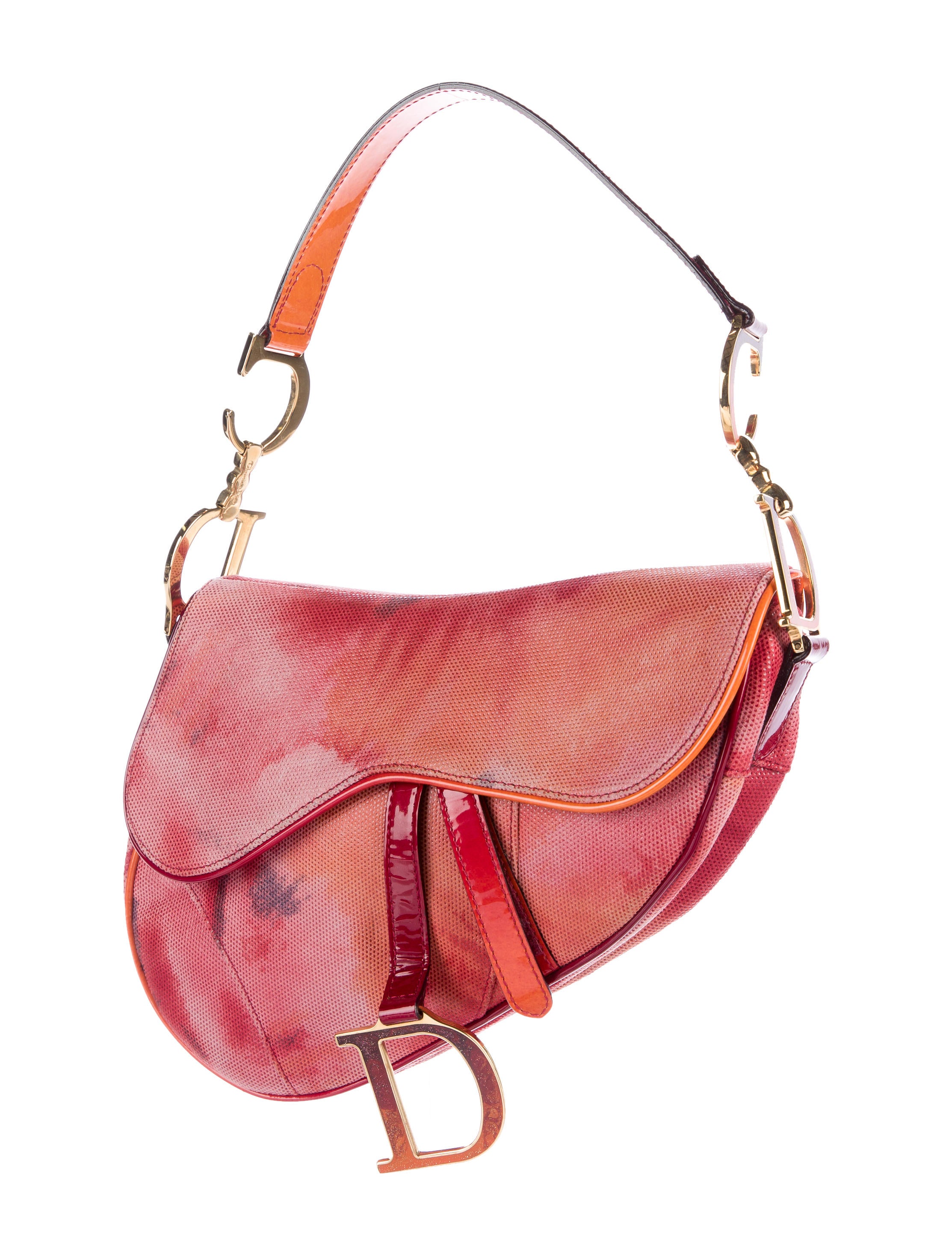 Christian Dior Embossed Leather Saddle Bag Handbags CHR49568 The