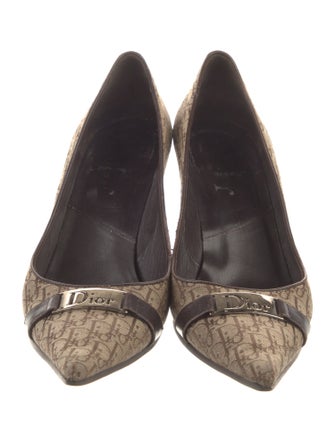 Christian Dior Diorissimo Pattern Canvas Pumps