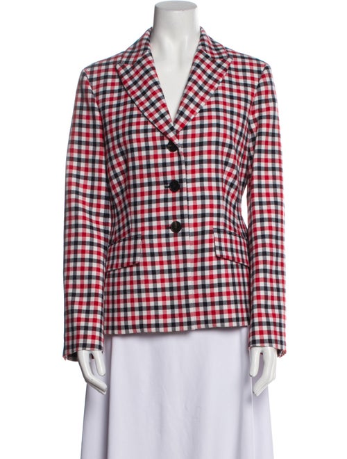 Christian Dior Virgin Wool Plaid Print Blazer