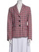 Christian Dior Virgin Wool Plaid Print Blazer