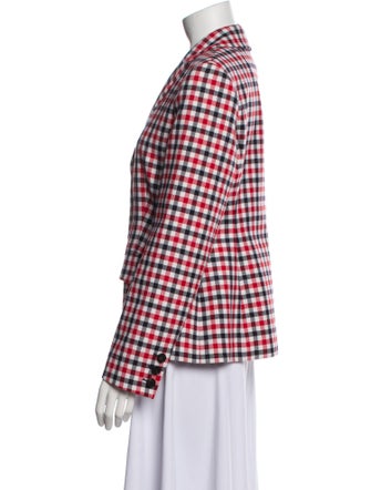 Christian Dior Virgin Wool Plaid Print Blazer