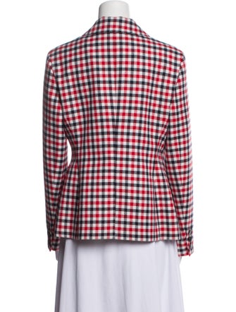 Christian Dior Virgin Wool Plaid Print Blazer