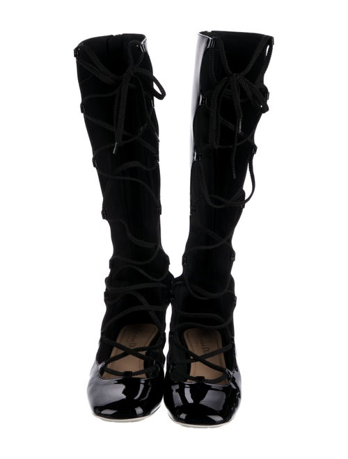 Christian Dior Patent Leather Lace-Up Boots