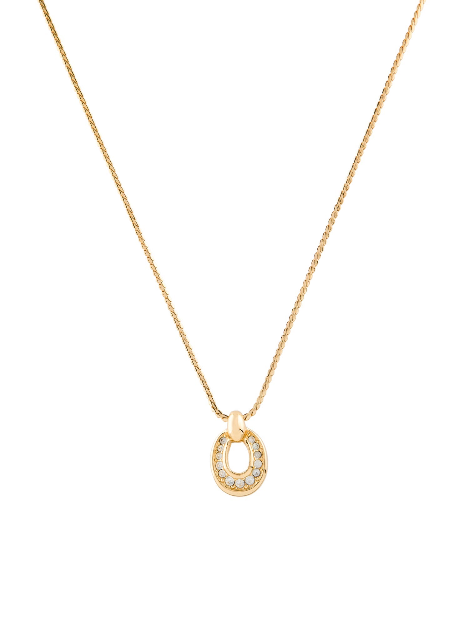 Christian Dior Vintage Crystal Pendant Necklace