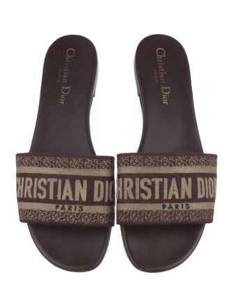 Christian Dior Canvas Printed Slides