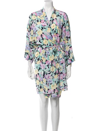 Christian Dior Satin Floral Print Robe
