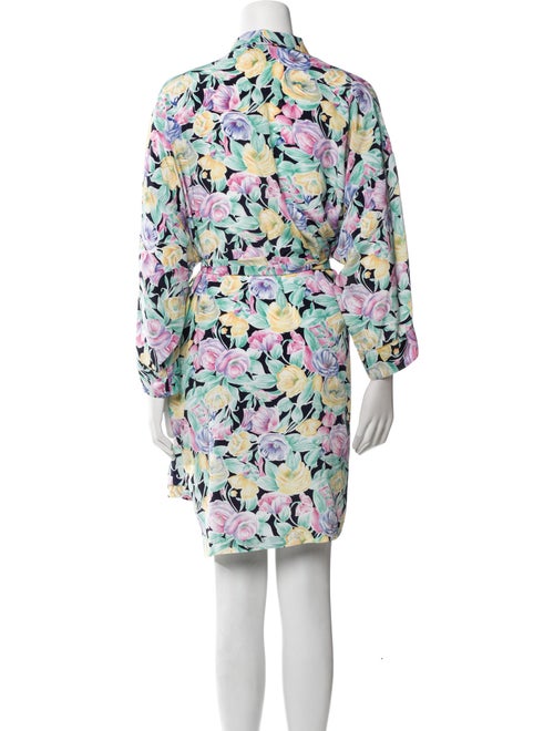 Christian Dior Satin Floral Print Robe
