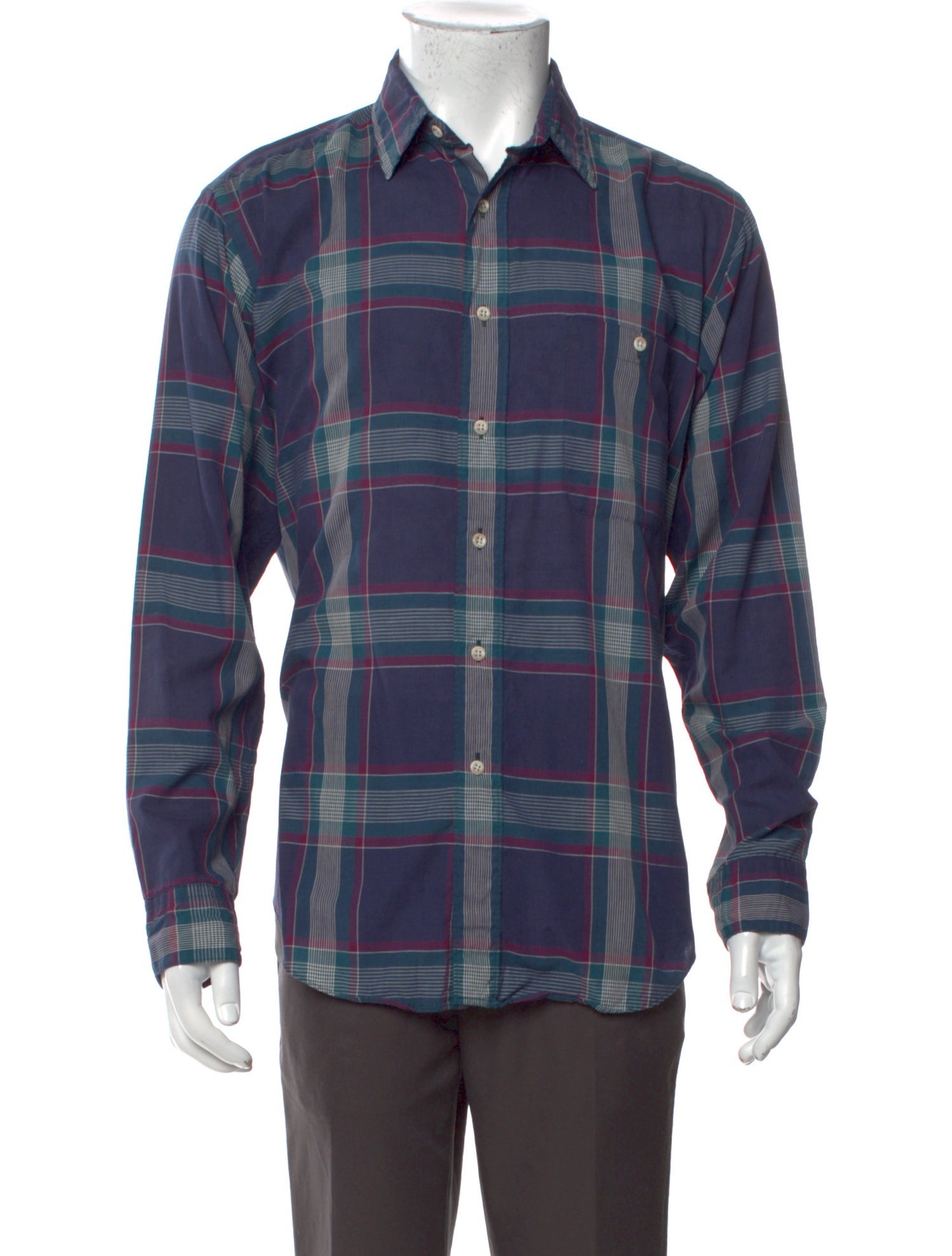 Christian Dior Plaid Print Long Sleeve Shirt