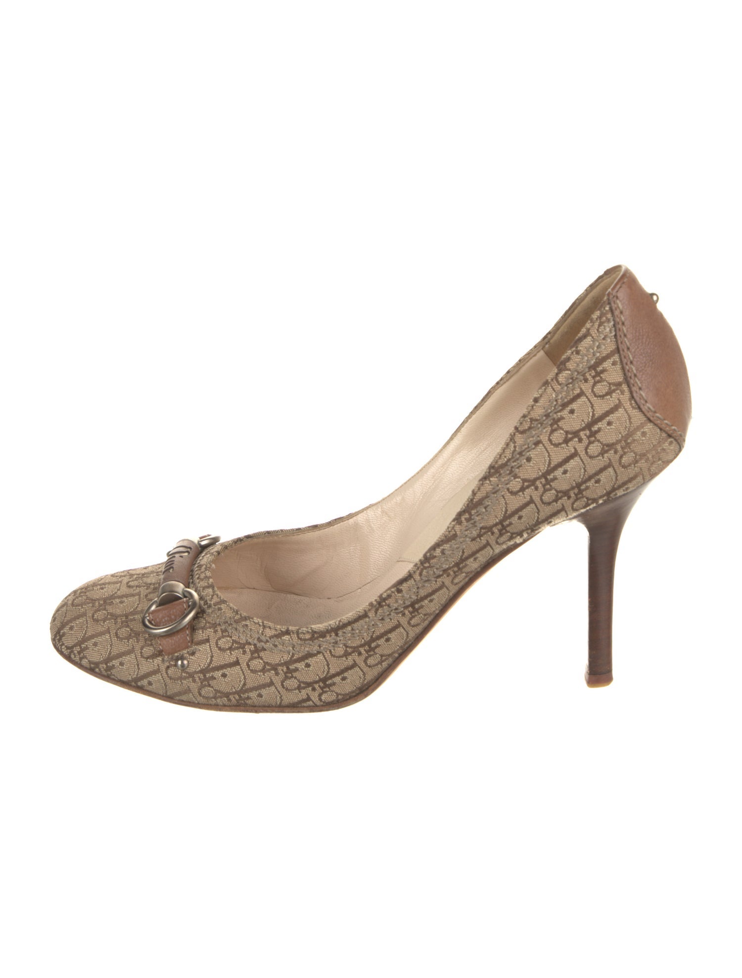 Christian Dior Diorissimo Pattern Canvas Pumps