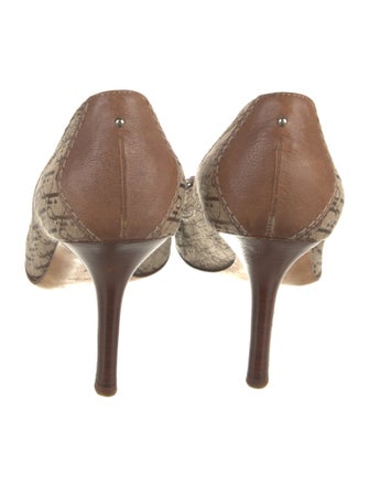 Christian Dior Diorissimo Pattern Canvas Pumps