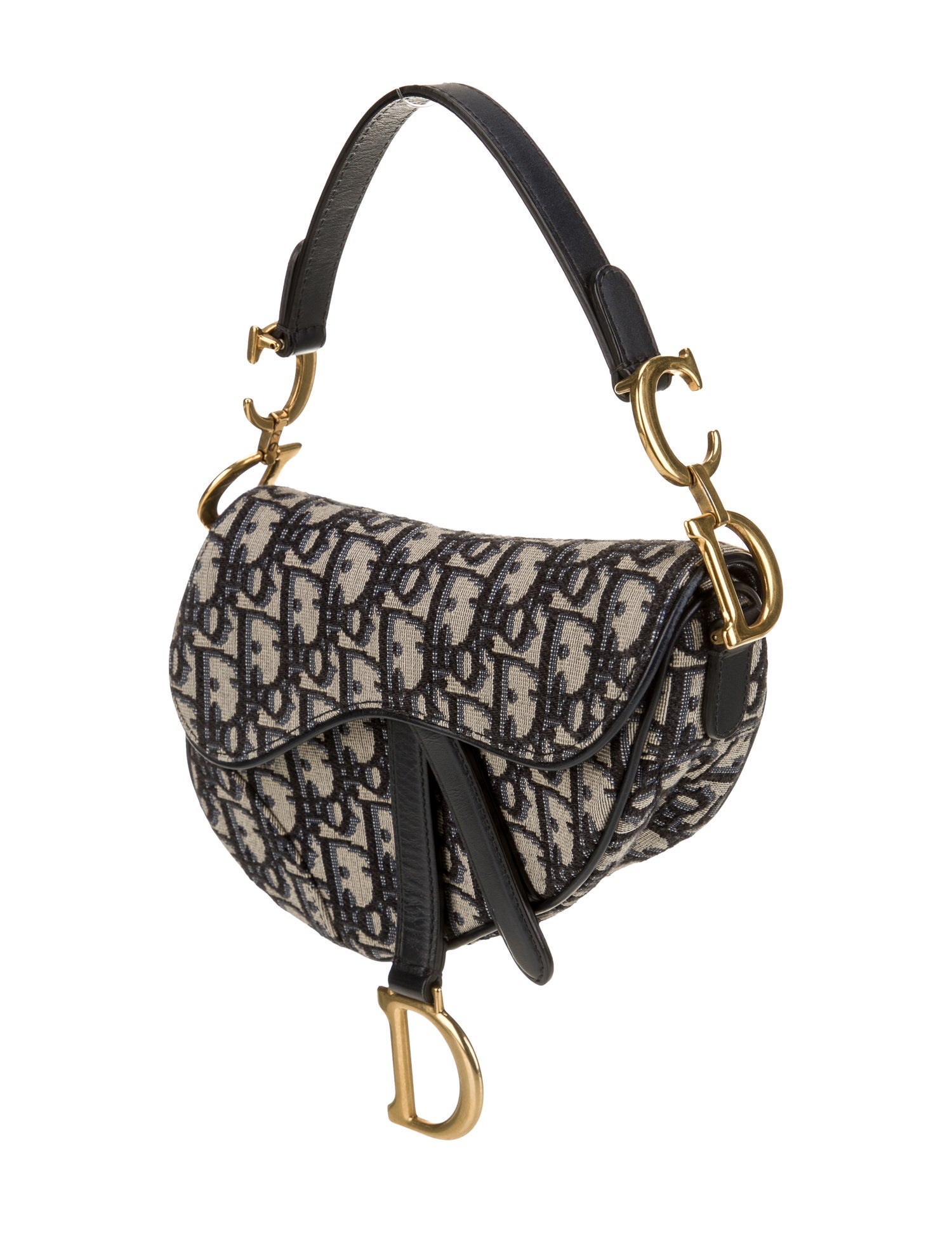 Christian Dior Oblique Jacquard Saddle Mini - Blue Shoulder Bags