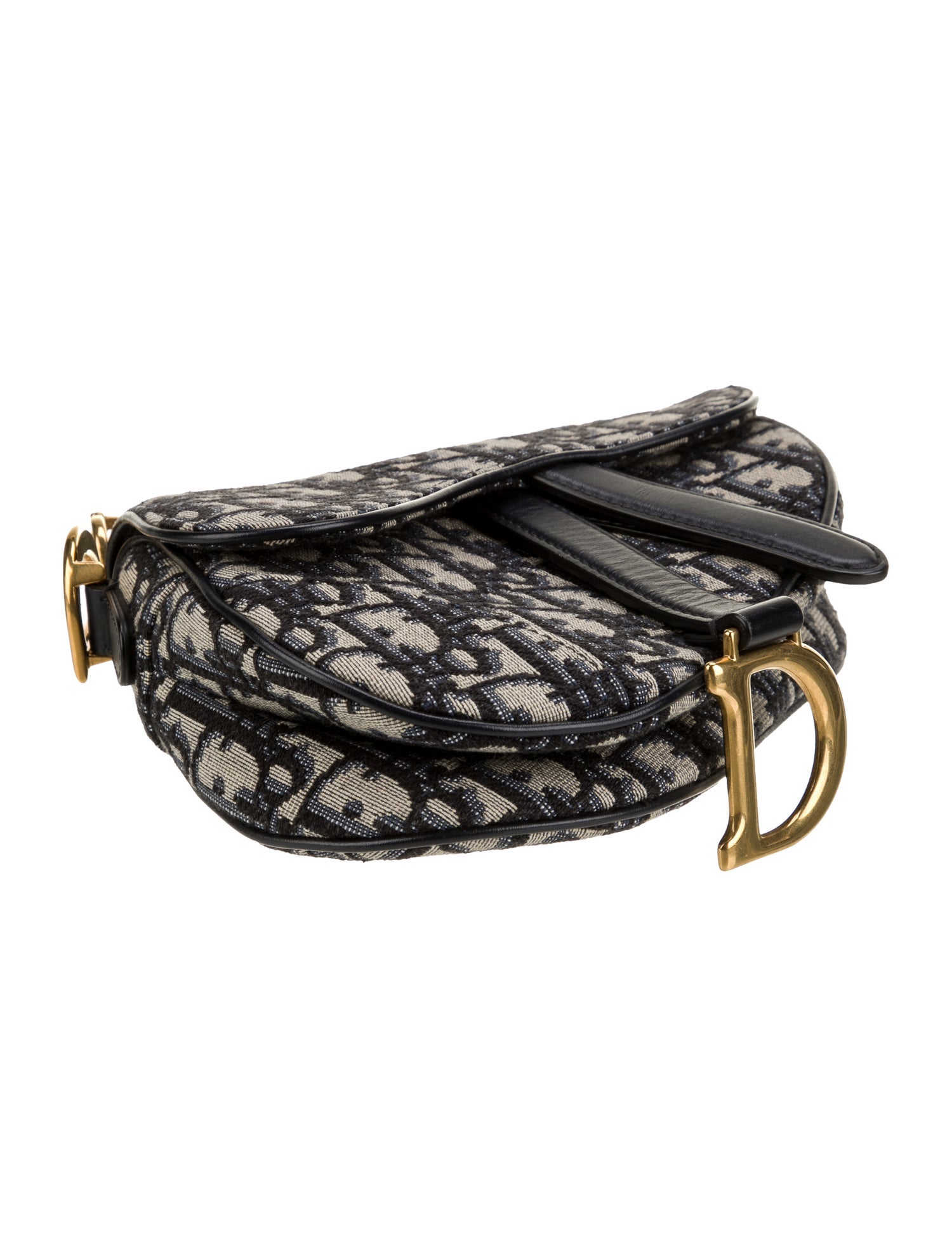 Christian Dior斜めがけバッグ Christian Dior Oblique Jacquard Saddle Mini - Blue Shoulder Bags
