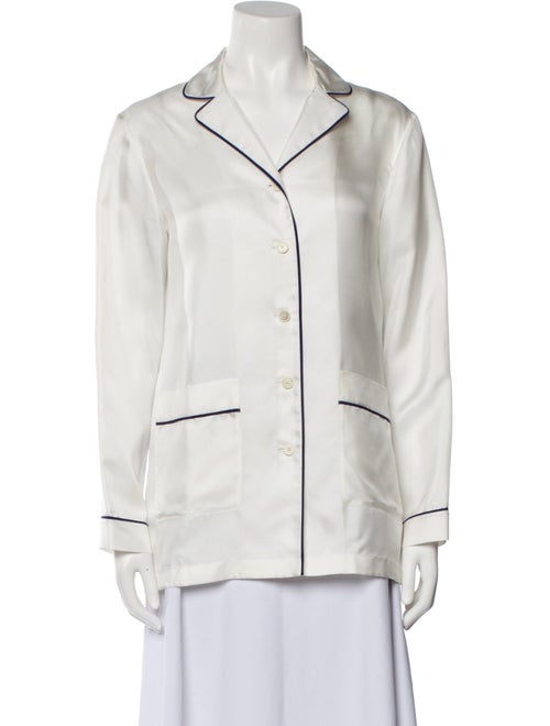 Christian Dior Silk Long Sleeve Button-Up Top