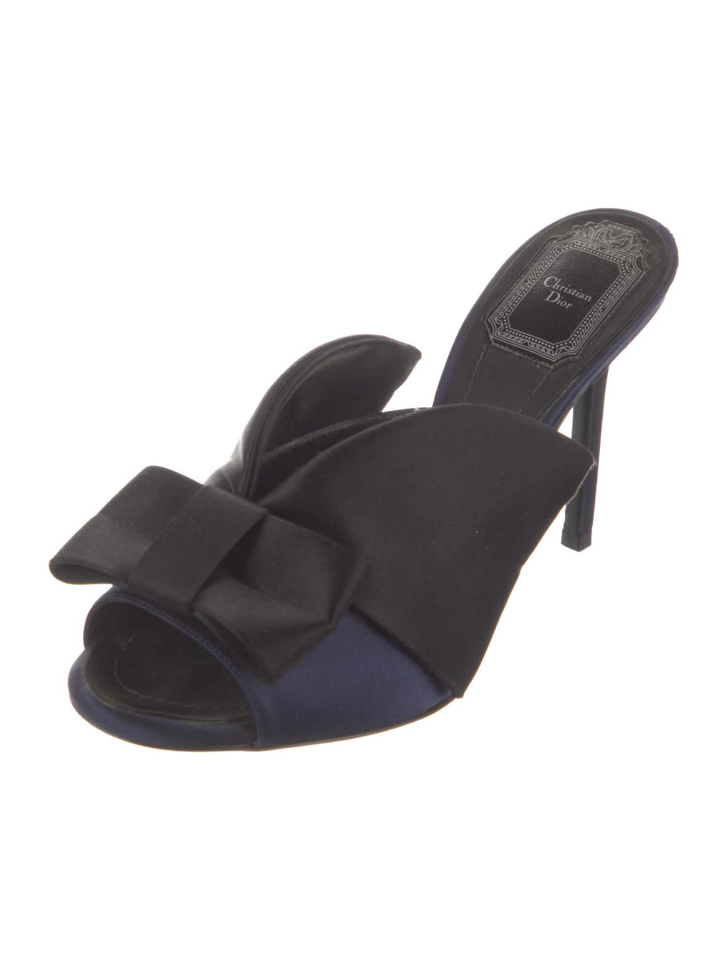 Christian Dior Satin Bow Accents Slides