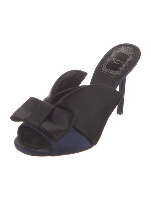 Christian Dior Satin Bow Accents Slides