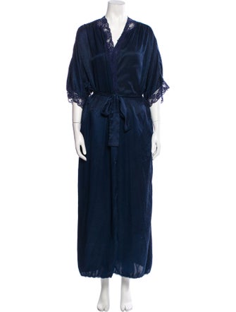 Christian Dior Lace Trim Embellishment Robe