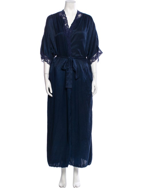 Christian Dior Lace Trim Embellishment Robe