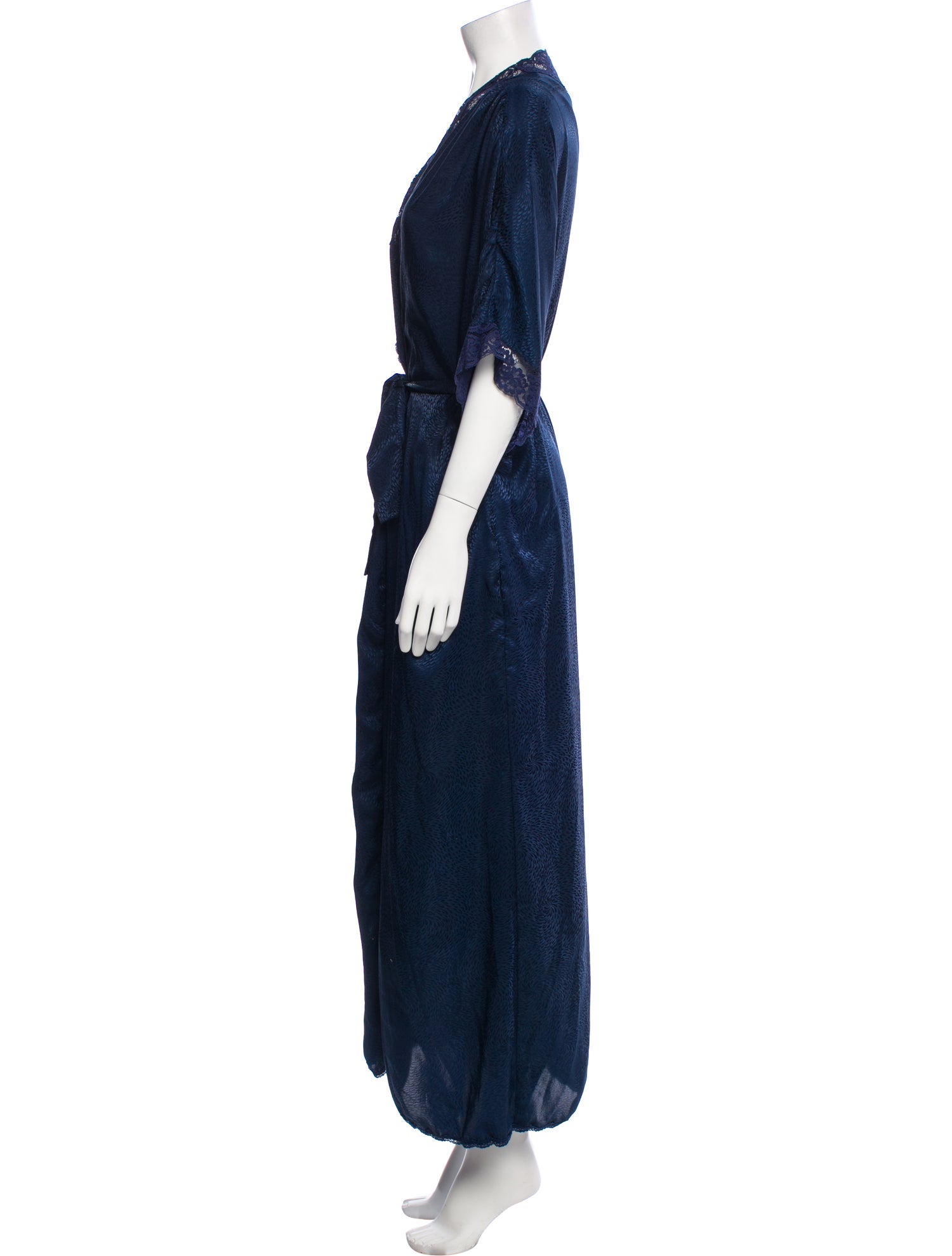 Christian Dior Lace Trim Embellishment Robe