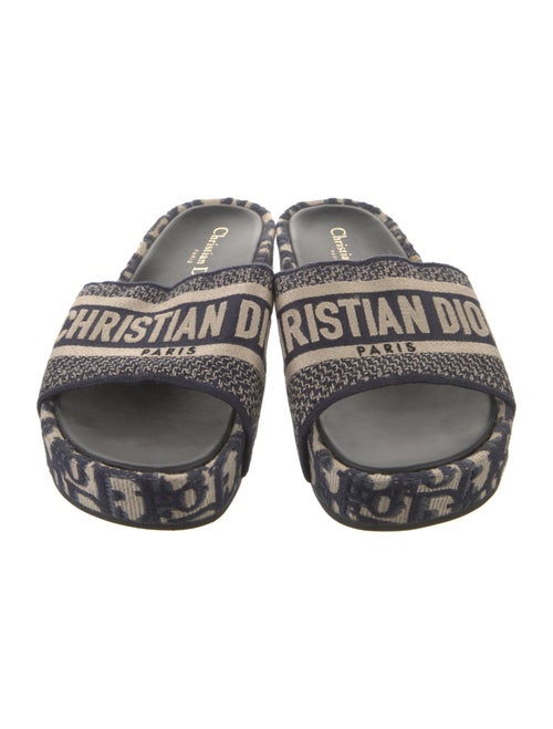 Christian Dior Diorissimo Pattern Embroidered Accent Slides