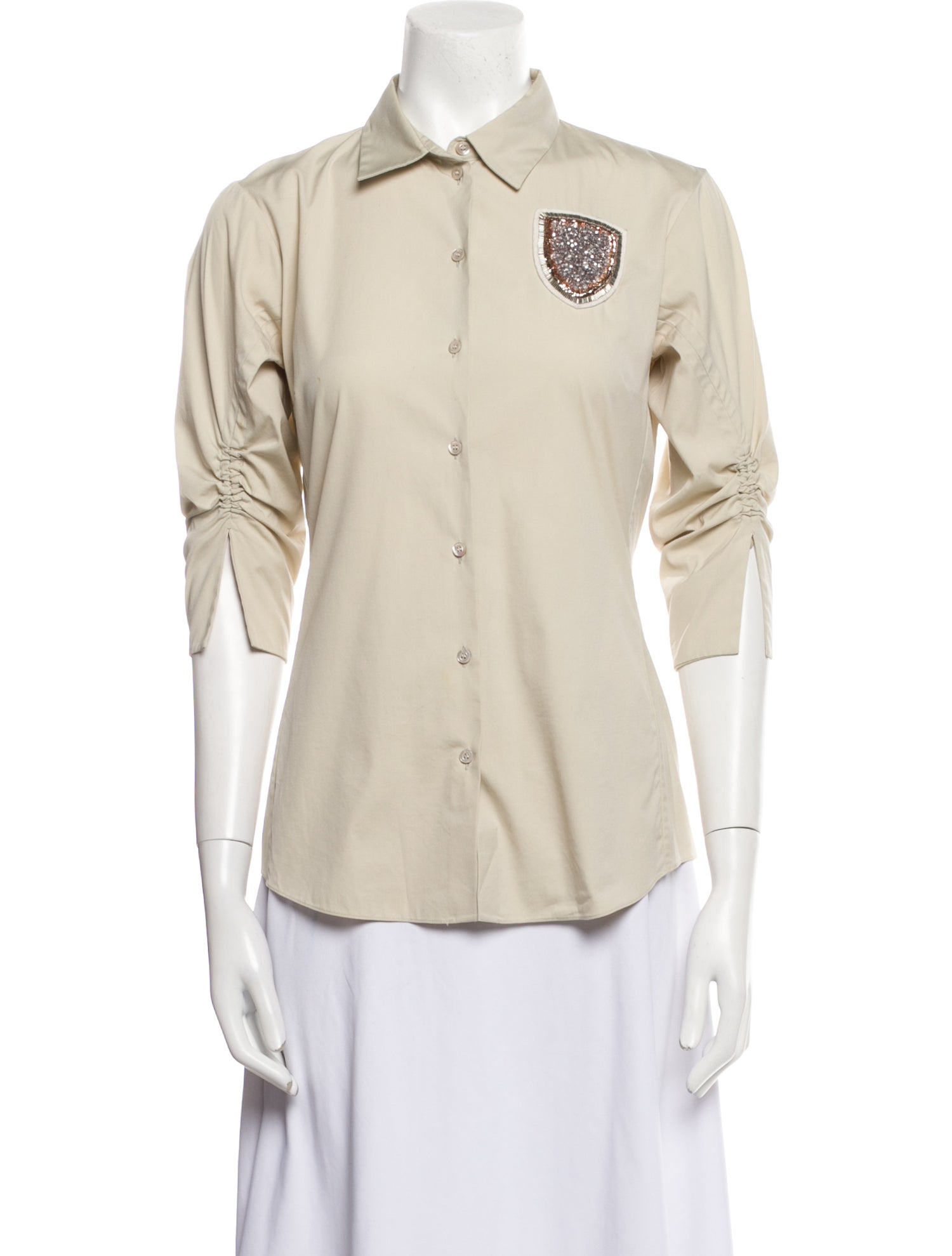 Christian Dior 2017 Three-Quarter Sleeve Button-Up Top