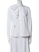 Christian Dior Mock Neck Long Sleeve Button-Up Top