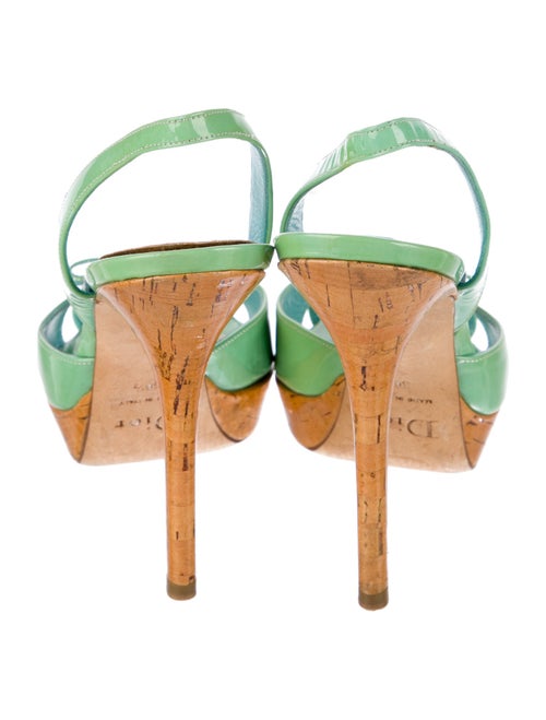 Christian Dior Patent Leather Bow Accents Slingback Sandals