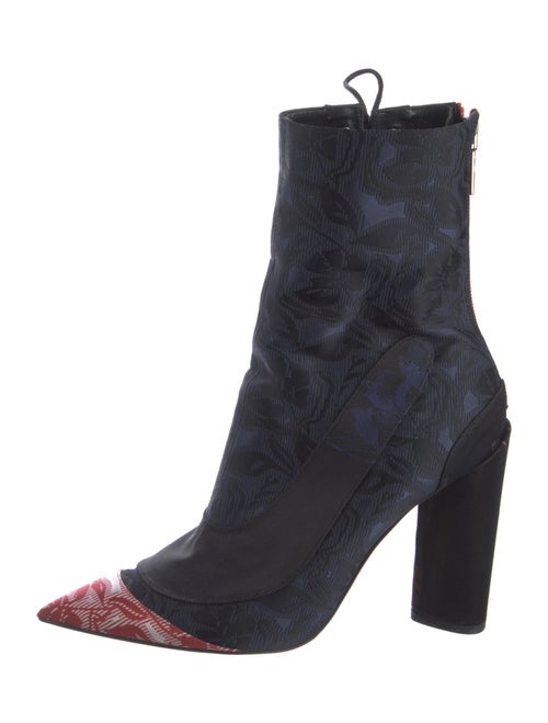 Christian Dior Satin Embroidered Accent Boots