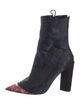Christian Dior Satin Embroidered Accent Boots