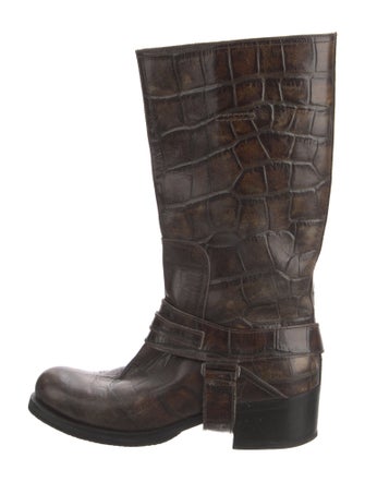 Christian Dior Leather Moto Boots