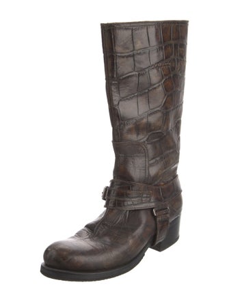 Christian Dior Leather Moto Boots