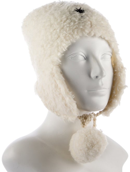 Christian Dior Wool Embroidered Bee Pom-Pom Beanie