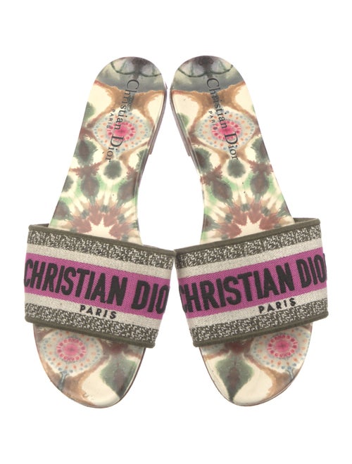 Christian Dior Canvas Printed Slides