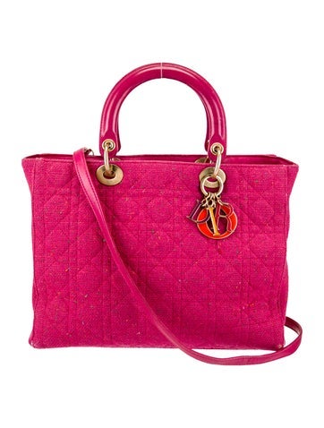 Christian Dior Handle Bags Cannage Lady Large Vintage