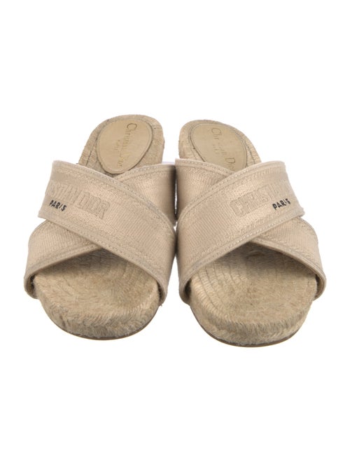 Christian Dior Canvas Embroidered Accent Espadrilles