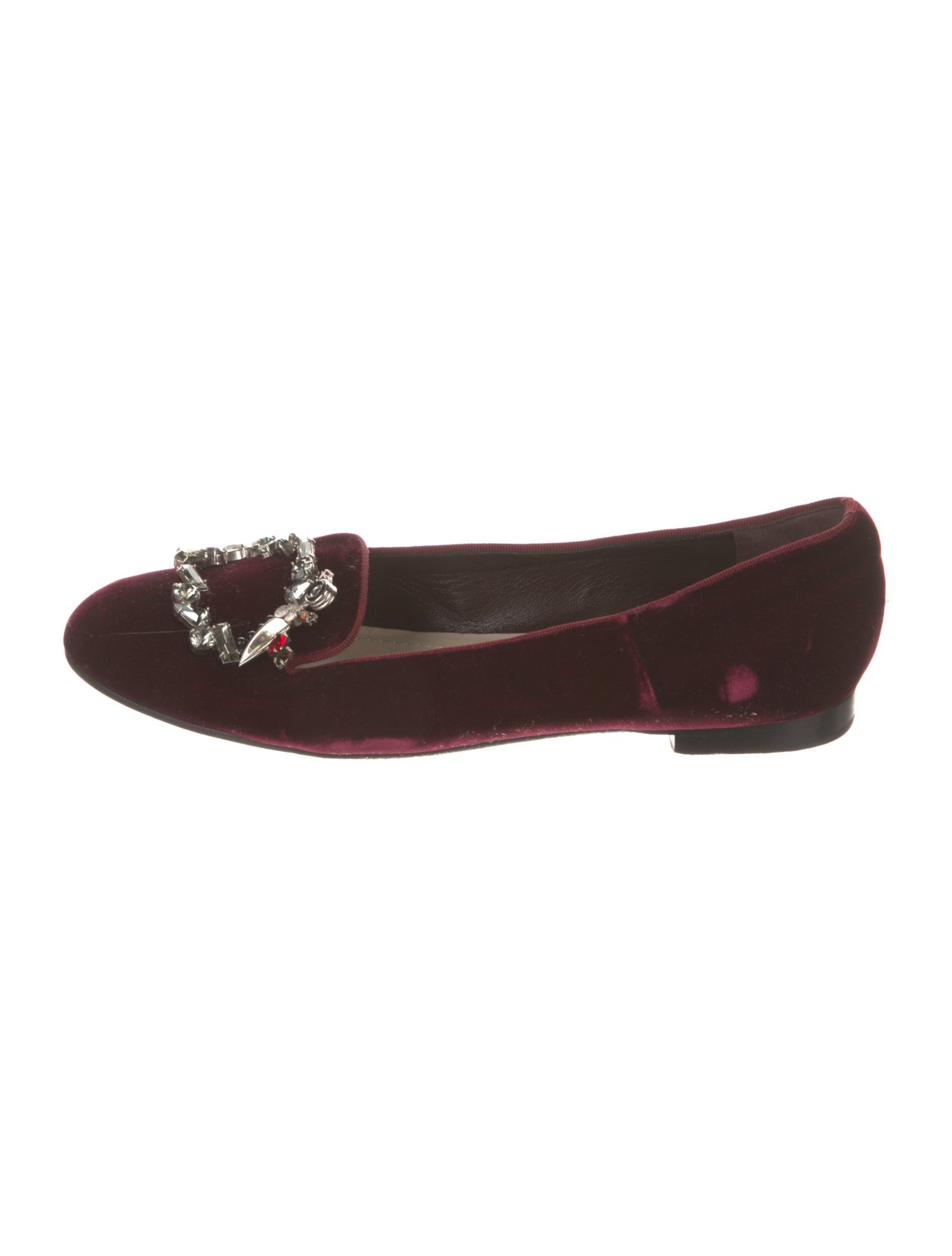 Christian Dior Velvet Crystal Embellishments Loafers