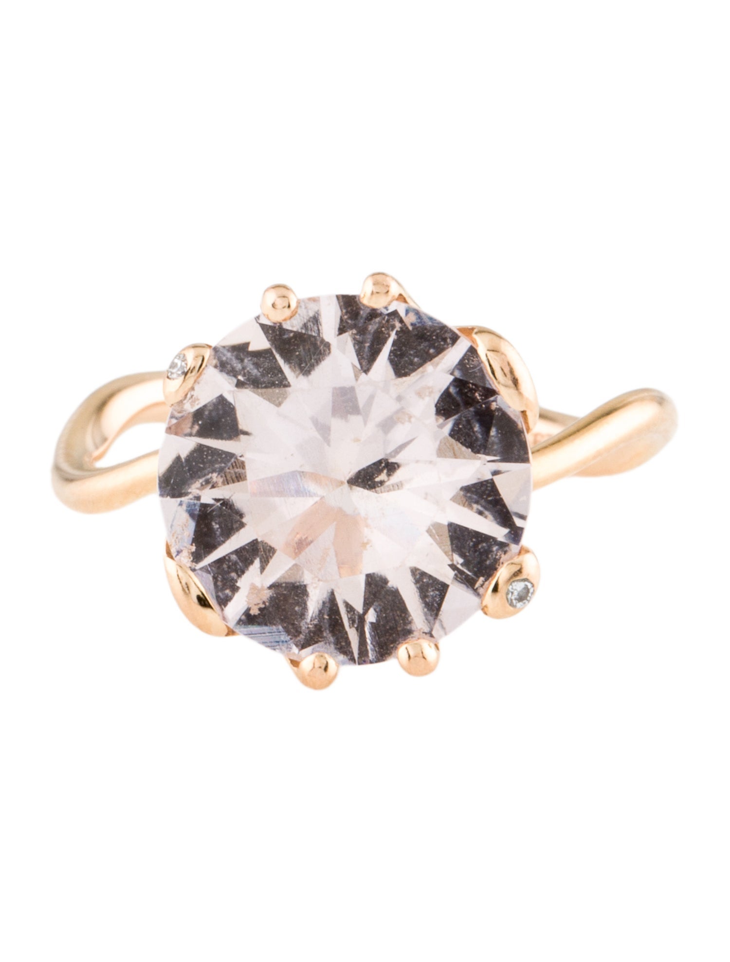 Christian Dior 18K Morganite & Diamond Oui Cocktail Ring