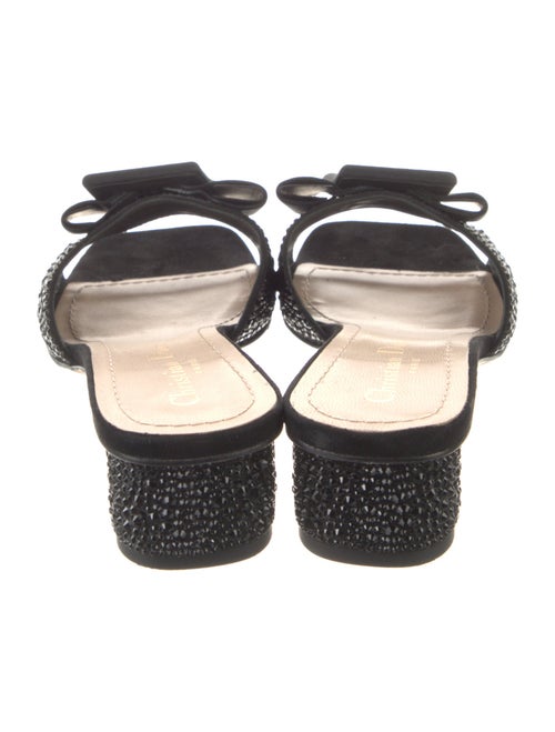 Christian Dior Leather Crystal Embellishments Slides