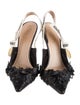Christian Dior Patent Leather Bow Accents Slingback Pumps