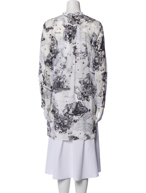 Christian Dior Floral Print Mock Neck Tunic