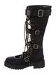 Christian Dior Neoprene Cutout Accent Combat Boots