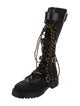 Christian Dior Neoprene Cutout Accent Combat Boots