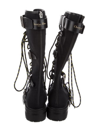 Christian Dior Neoprene Cutout Accent Combat Boots